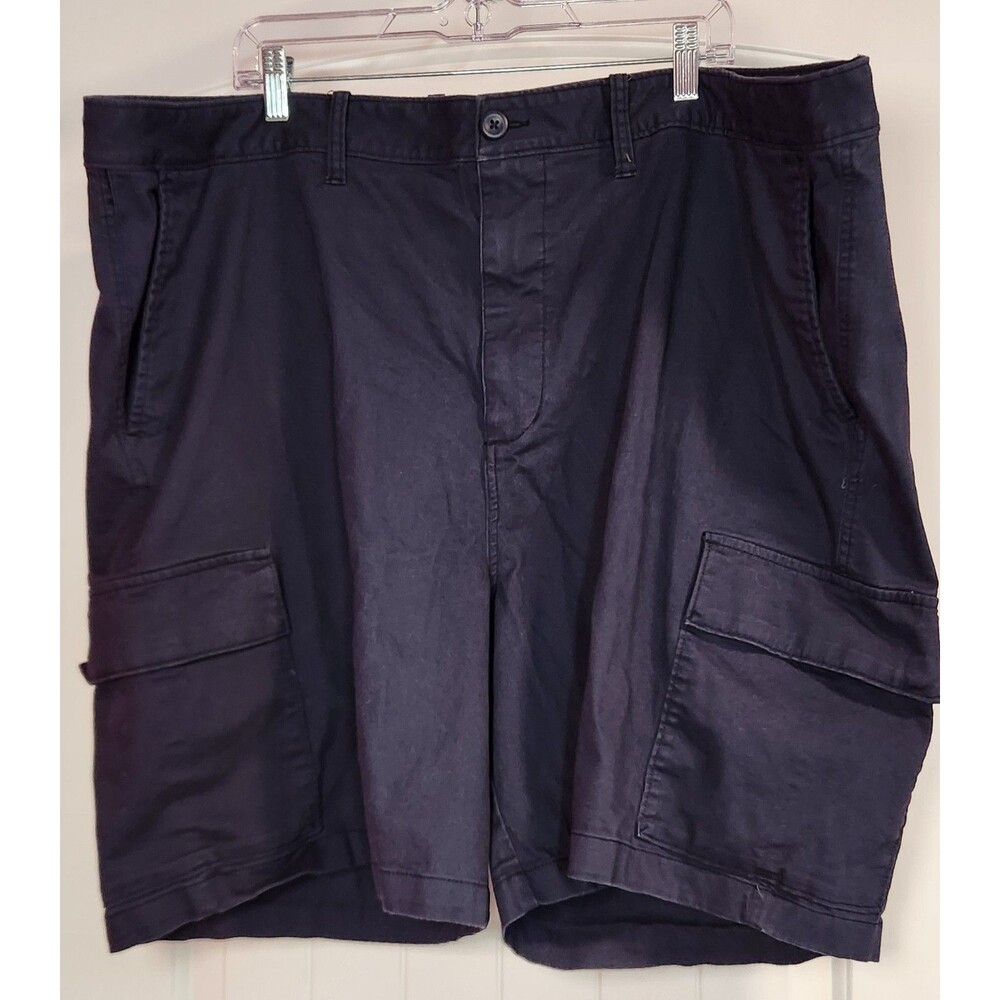 Old Navy Lived-In Straight Cargo Shorts Mens 50 Built-In Flex Flap Pockets Navy